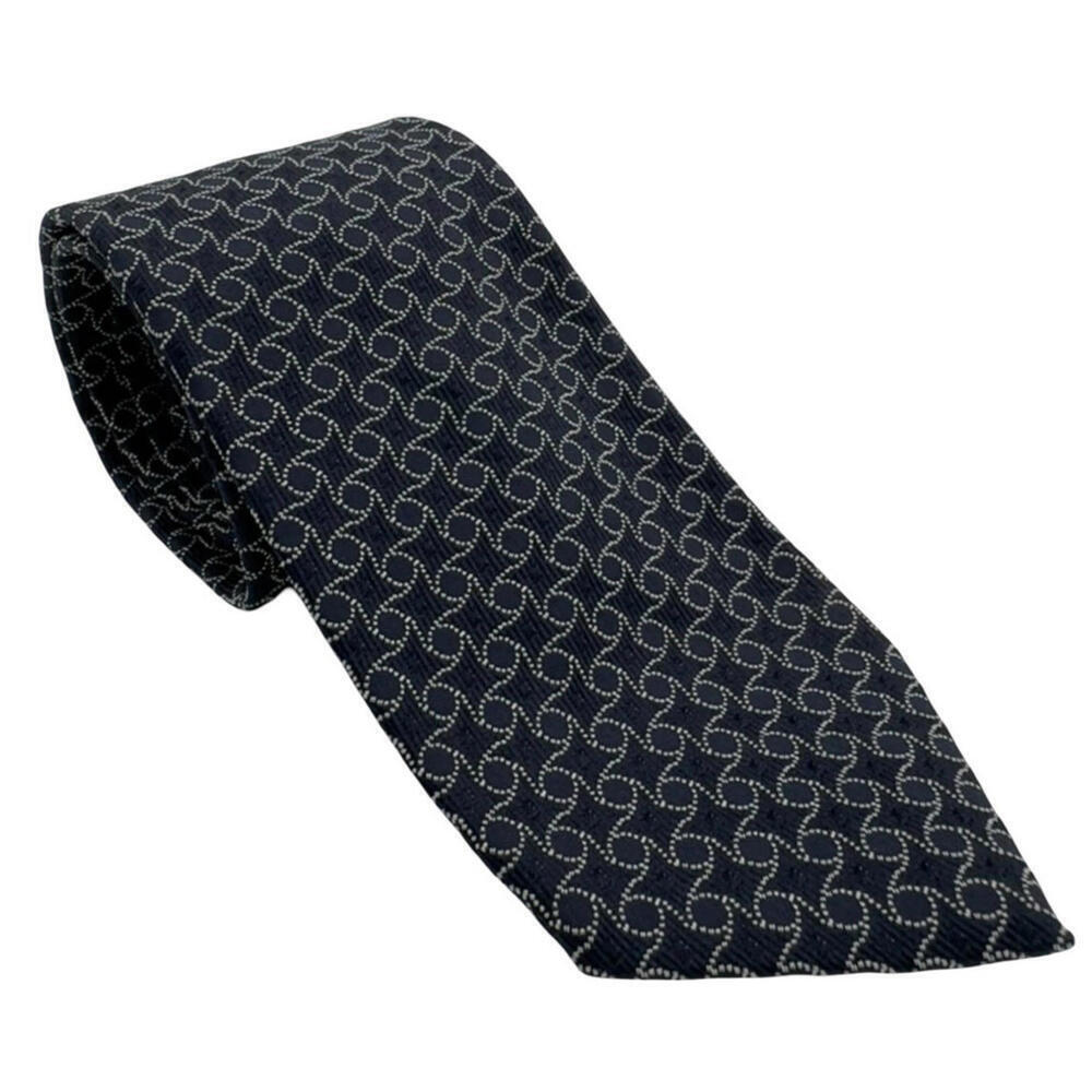 Giorgio Armani Silk Neck Tie Geometric Star Navy 3" x 58"
